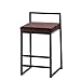 LSMK Stołki barowe wysokość 71 cm, kuchnia śniadanie bar stołek/przemysłowe prostokątne krzesła/przenośny metalowy stelaż podnóżek, z poduszką (kolor: Brązowy)