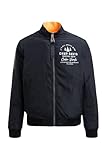 Camp David Herren Wende Blouson mit Logo Prints Blue Navy/Sunrise Neon, L