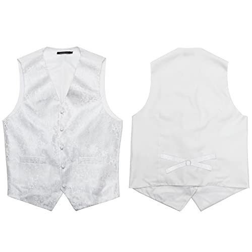 HISDERN Gilet da uomo Paisley floreale jacquard