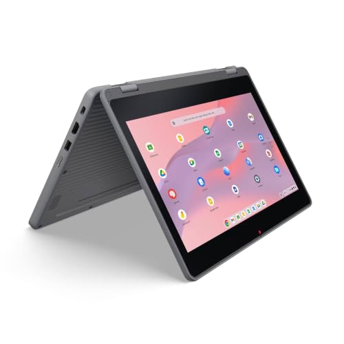 Image of Lenovo Chromebook 500e Gen 5 M89 83TA0002US 11.6 inch Touchscreen Convertible 2 in 1 Chromebook - HD - 60 Hz - MediaTek - 4 GB - 64 GB Flash Memory - English (US) Keyboard - Luna Gray