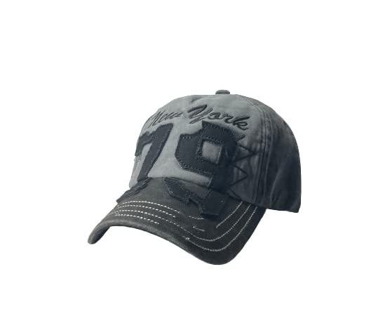 Image of Adjustable Soft Cotton Denim Cap for Men Women Baseball Vintage Washed Distressed Hats Adjustable Stylish Cap Regular Fitted
