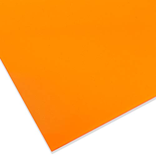 PLEXIGLAS® GS coloré, verre acrylique de marque polyvalent et incassable pour objets légers etc, épaisseur 3 mm Plaque PLEXIGLAS® GS en 25 x 50 cm, orange...