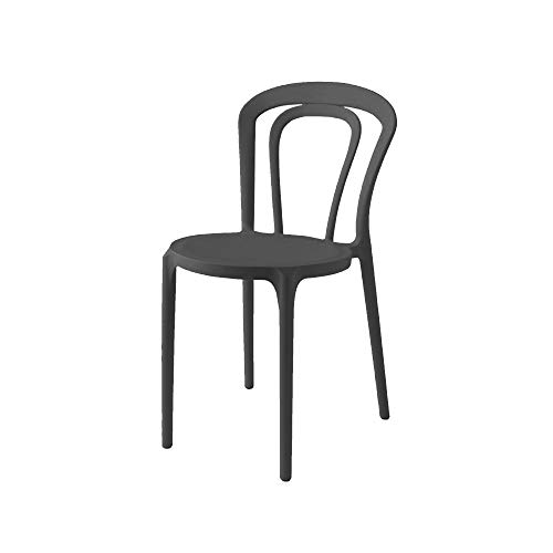 100% MADE IN ITALY CONNUBIA Sedia Modello Caffe\' in Polipropilene Set 4 Pezzi - Disponibile in 5 Colori - CALLIGARIS (Nero Opaco)