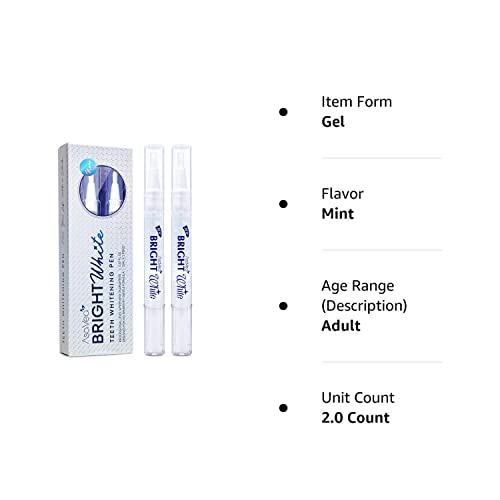 Asavea Teeth Whitening Pen-2 Pens, More Than 20 Uses, Effective, Painless, No Sensitivity, Travel Friendly, Easy To Use, Beautiful White Smile, Natural Mint Flavor #TOP6