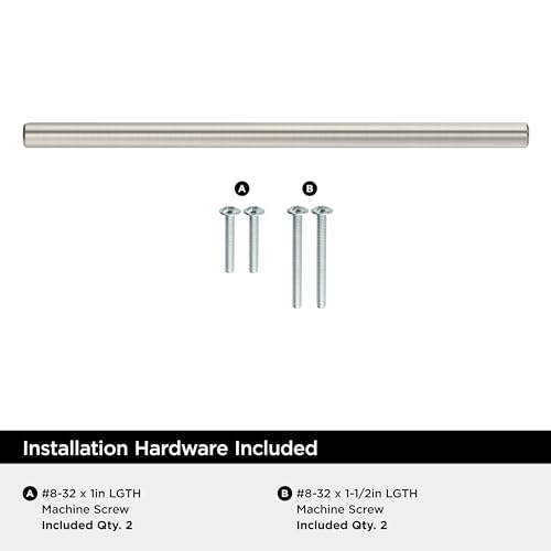 Image of Amerock 7 inch Bar Pulls Sterling Nickel Drawer Pull | 7 inch (178mm) Center-to-Center Mounting Distance and 9-3 /8 inches Overall Length, Durable Carbon Steel Cabinet Hardware