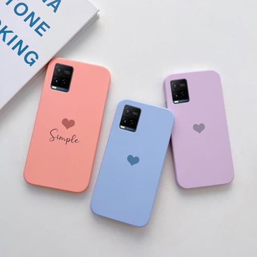 Image of COLORflow Back Cover Compatible with Vivo Y21 2021 / Y33s / Y21s | Pastel Hearts Color Customized Back Cover Compatible with Vivo Y21 2021 / Y33s / Y21s