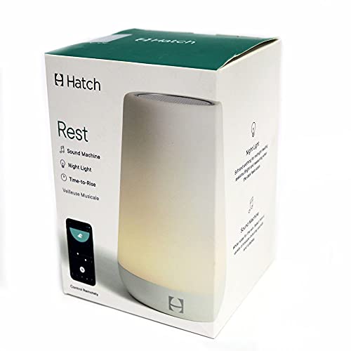 Image of Hatch Baby Sound Machine, Night Light | Sleep Support | Registry Essential, Routine Builder, Time-to-Rise Alarm Clock, White Noise, Nursery Stories, Toddler Kids (Wi-Fi) (White, Rest 1st Gen)