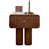 KXPSWGE Nachttisch Nussbaum Optik, Mid Century Nachttisch mit Schubladen,Beistelltisch, Kaffeetisch, Couchtisch, Sofatisch, für Schlafzimmer,Wohnzimmer,Büro