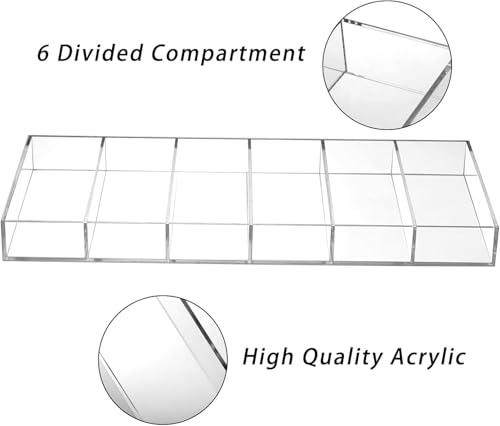 SOUJOY 2 Pack Acrylic Sunglasses Organizer, 6 Slot Clear Eyeglasses Storage Case, Stackable Eyewear Display Tray for Sunglasses, Fashion Eye Wear, Protective Glasses