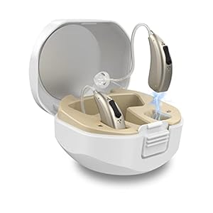 Rechargeable Hearing Aids for Seniors Severe Hearing Loss Earrck Hearing Amplifier with Noise Cancelling Hearing Aid with Volume Control Dual Micphone (Gold)