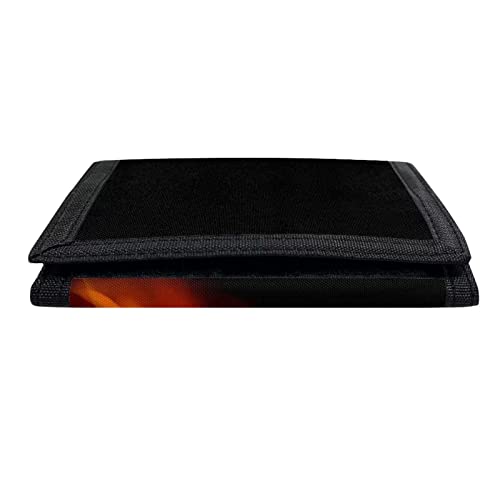 Rnyleeg Fire American Football Trifold Canvas Outdoor Sports Wallet for Kids - Front Pocket Wallet with - Kids Wallets for Girls - Womens Wallets4