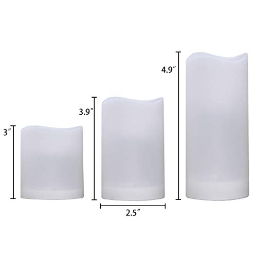 Image of WRalwaysLX Flameless Candles with Timer, Color Changing LED Candles with Remote Control,Battery Candles Outdoor and Indoor Home Decor, Set of 3, 2.5 inch D X H3 /4 inch /5 inch by 3AAA Batteries(not Included)