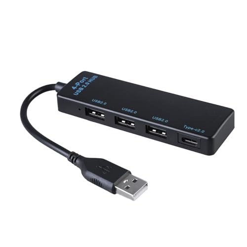 4ポートUSBアダプター480Mbps高速データ転送と充電3 USB2.0ポートとタイプCを備えたラップトップデスクトップ