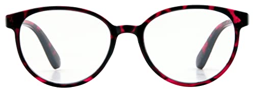 Foster Grant Rhine Reading Glasses for Women +3.50 - Round Frame made of Recycled Plastic with Spring Hinges & Scratch-Resistant Lenses