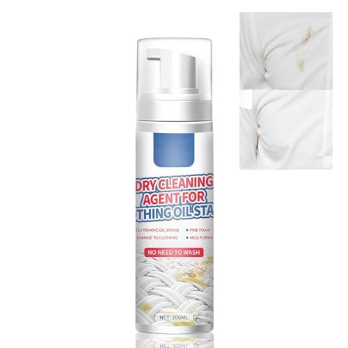 200ml Dry Cleaning Spray Dry Foam Cleaner for Clothes Fabric Stain Removing Spray Dry Cleaning Stain Remover Waterless Stain Remover for Clothing Oil Stains for Suits Dresses Coats Shoes&Sofas