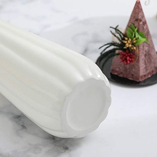 9 inch White Ceramic Flower Vase Home Decor Vase and Table Centerpieces Vase for Friends and Family, Christmas, Wedding, Bridal Shower