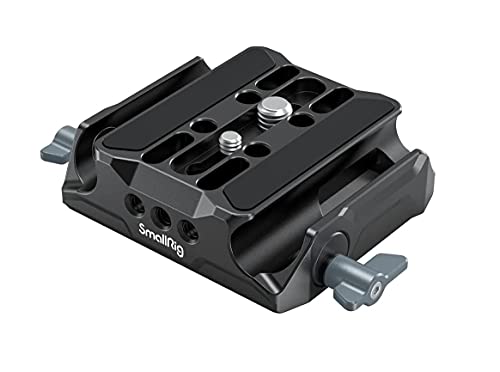SMALLRIG Universal LWS Baseplate Compatible with DSLR and Mirrorless Camera Cages, Comes with Dual 15mm Rod Clamp