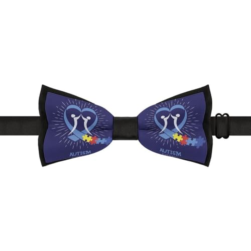 GoasNei Autistic Autism Awareness Day Month 2023 Bow Tie for Men Adjustable Necktie Funny Tie Neck Ties for Weddings Party