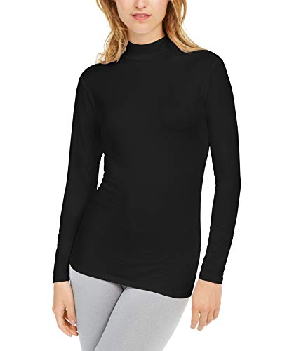 34 Degrees Women's Cozy Heat Mock-Neck Top Black Medium