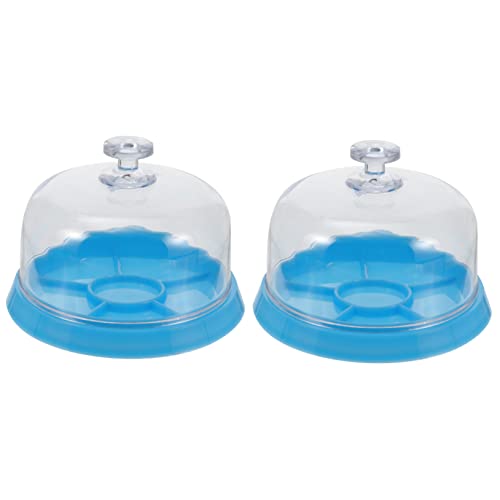 FRCOLOR 2Pcs Watch Repair Tools Dust Cover Storage Tray with Compartments for Organized Watchmaker Parts Transparent Watch Parts Case for Safe Storage and Easy Access