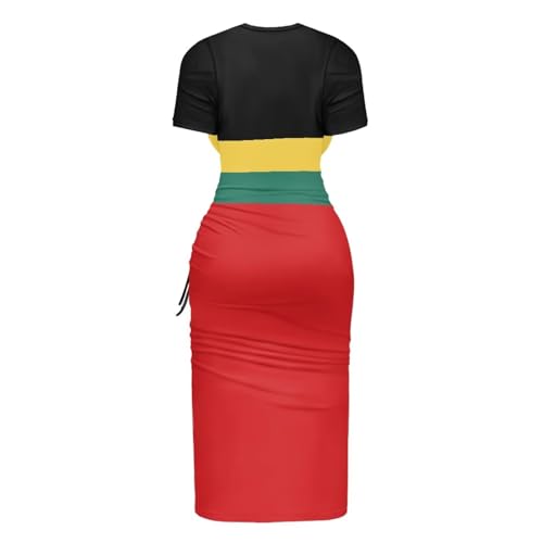 Image of Short Sleeve Dress for Women,Sexy Bodycon Dress,Plus Size Slit Dress,String Design s-4xl