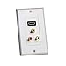Cmple - HDMI with 3RCA Jack Composite Combo Wall Plate Gold Plated HDMI 3RCA Wall Plate Video Audio Outlet Panel, White