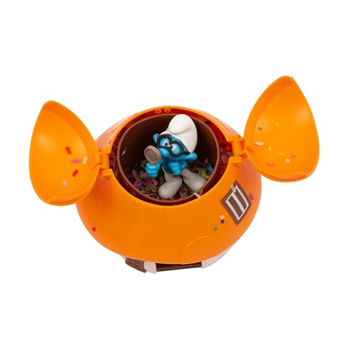 The Smurfs, 5.5cm Brainy Smurf and Orange Roof House, Rechargeable Mechanism with Surprise Confetti Effect, Ages 3+, Collect All 6 Colourful Houses - Image 2