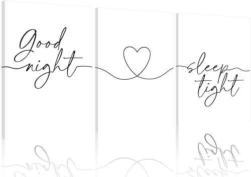 3Pcs Minimalist Style Wall Art Bedtime Quotes Painting Picture Wall