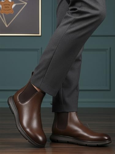 Image of Carlton London Men's Modern Ankle Chelsea Slip-On Boot with Lightweight