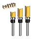 Hugwish bündigfräser kugellager oben 6mm 3pcs, fräser für oberfräse 6mm schaft, planfräser, kopierfräser, holzfräser für oberfräse, fräser für oberfräse