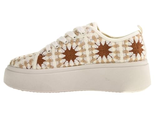 Dirty Laundry Women's Rambling Crochet Sneakers, Cream Multi, 7.53