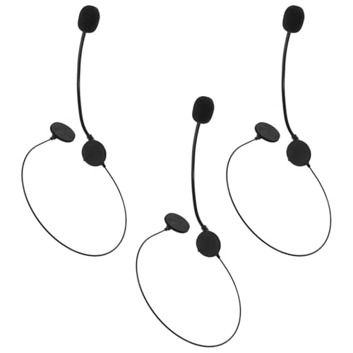 Abaodam Juego de 3 Auriculares Micrófono de Juguete para Cosplay Accesorios de Vestuario de Estrella Cantante Micrófono de Utilería para Fiestas y Halloween Color Negro Tamaño