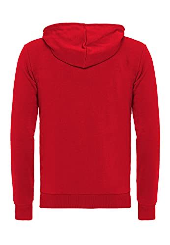 Pull à Capuche pour Homme Hoodie Veste de survêtement Fermeture éclair Premium Basic Rouge XXL - Image 3