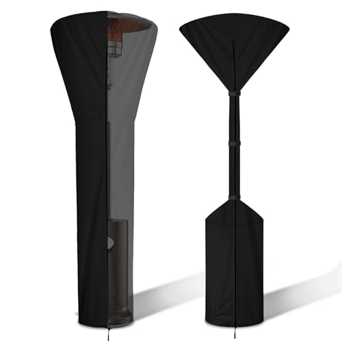 Dalianlc Patio Heater Covers for Standing Heater, Upgrade Windproof Fire Sense Patio Heater Cover, Propane Outdoor Heater Cover Waterproof Heavy Duty Accessoriesm, 89”H x 33”D x 19”B