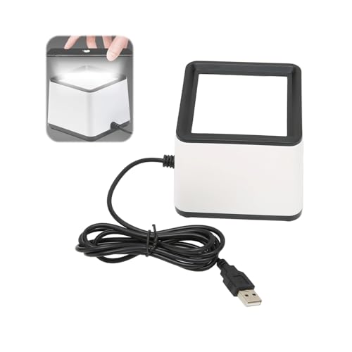 Escáner de Código de Barras Manos Libres, R42 2D 1D Escáner de Código de Barras Lector de Código de Barras USB de Escritorio Completo Caja de Pago de Código de Escaneo Móvil, para POS PC Supermercado