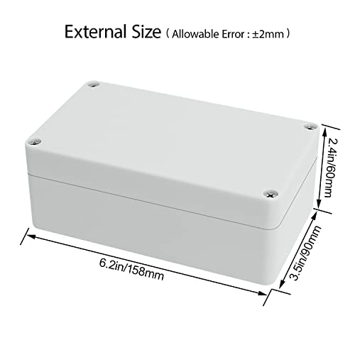 Image of Junction Box Waterproof Plastic Project Box IP65 Plastic Project Box Electrical Box Enclosure Gray White 6.2 inch x 3.5 inch x 2.4 inch(158 x 90 x 60 mm)