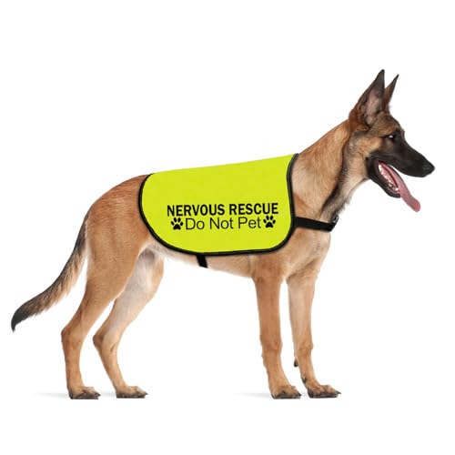 Nervous Ask To Pet/Do Not Approach Jacket - Rescue Dog Walking Slogan Warning Vest (Nervous Rescue Pet L EU)