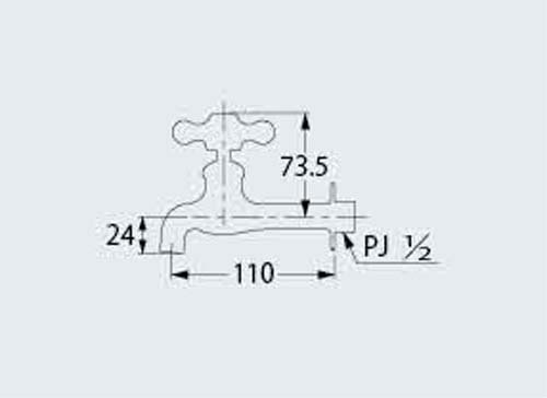 Amazon | カクダイ 胴長横水栓 7020F-13 | 洗濯機用水栓・万能水栓