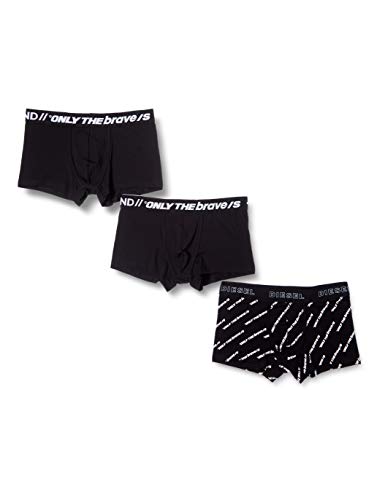 Diesel Men's UMBX-damienthreepack Boxer-Shorts, Black/Black/White, M