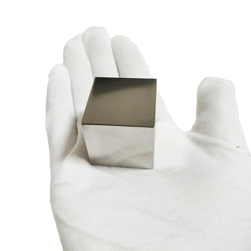 Image of Scientific Metal Sample Block, Mirror Polished, No Engraving, R0.5 Chamfered Edges, Multiple Sizes & Alloys (GR1 (99.7 Titanium), 1.5inch Cube)
