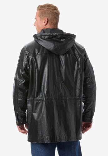 Image of KingSize Men's Big & Tall Hooded Leather Parka