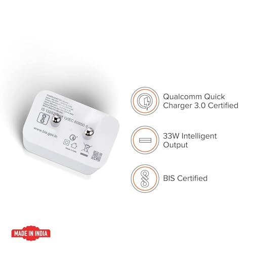 Image of 33W Sonic Charge 2.0 USB Charger with USB A to Type C Cable Compatible with Redmi Note 10 /11 /12 /13 Series, Redmi 10 /12 /13, Poco X3 /X4 /X5 /F3 /F4, Xiaomi 11 Lite NE, 11T, 12 Lite