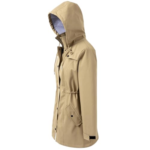 Long Rain Jacket Waterproof Rain Coat with Hood Outdoor Raincoat Windbreaker for Women3