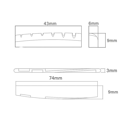 Alnicov Guitar Bridge Saddle, Guitar Nuts, Fit for 74mm Bridge Slot, 43mm Neck Slot,for Acoustic Guitar - Image 6