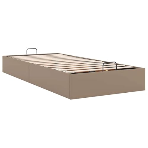 vidaXL Ottoman-Bett ohne Matratze Cappuccino-Braun 90x200cm Kunstleder, Bettrahmen, Bettgestell mit Stauraum, Polsterbett, Bettgestell