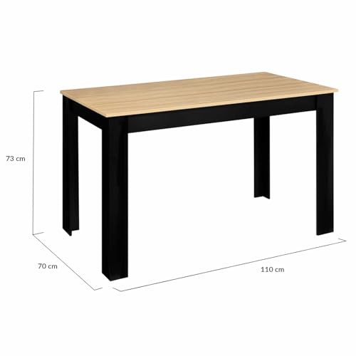 Table à manger ROZY 6 pers. 110 cm bicolore IDMarket