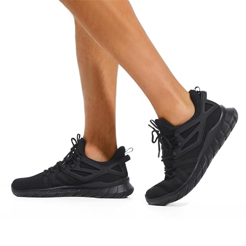 Coolprince Boys Girls Shoes Tennis Sneakers Lightweight Breathable Athletic Running Walking Shoes For Kids Black Size 6 thumb #1