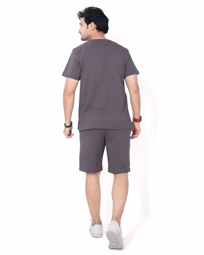 Image of WEET Cotton T-Shirt and Shorts Set for Men,Night Wear for Men,Men's Pyjama Set 119