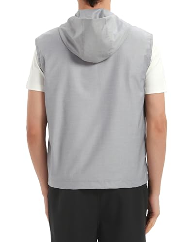 JYG Men's Lightweight Softshell Vest Casual Full Zip Hooded Sleeveless Jacket for Golf Travel Hiking Running 20253