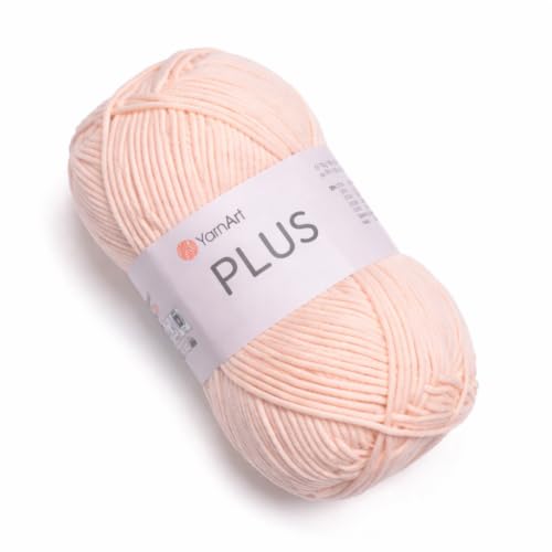 Image of YarnArt Plus Soft Cotton Blend Yarn - 100g (3.5oz) 160m (174yds), 55% Cotton 45% Acrylic - Worsted Weight #4 - Ideal for Amigurumi, Baby Projects, Knitting & Crochet - Durable & Smooth (73-)